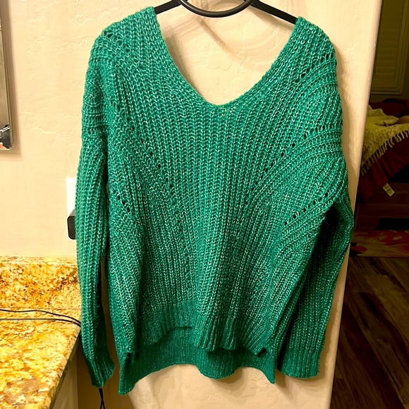 Chunky knit green sweater oversized - Picture 2 of 3